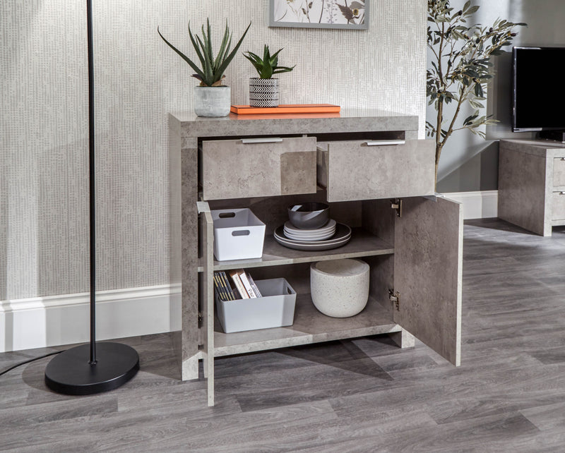 Bloc Compact Sideboard Concrete - GFW