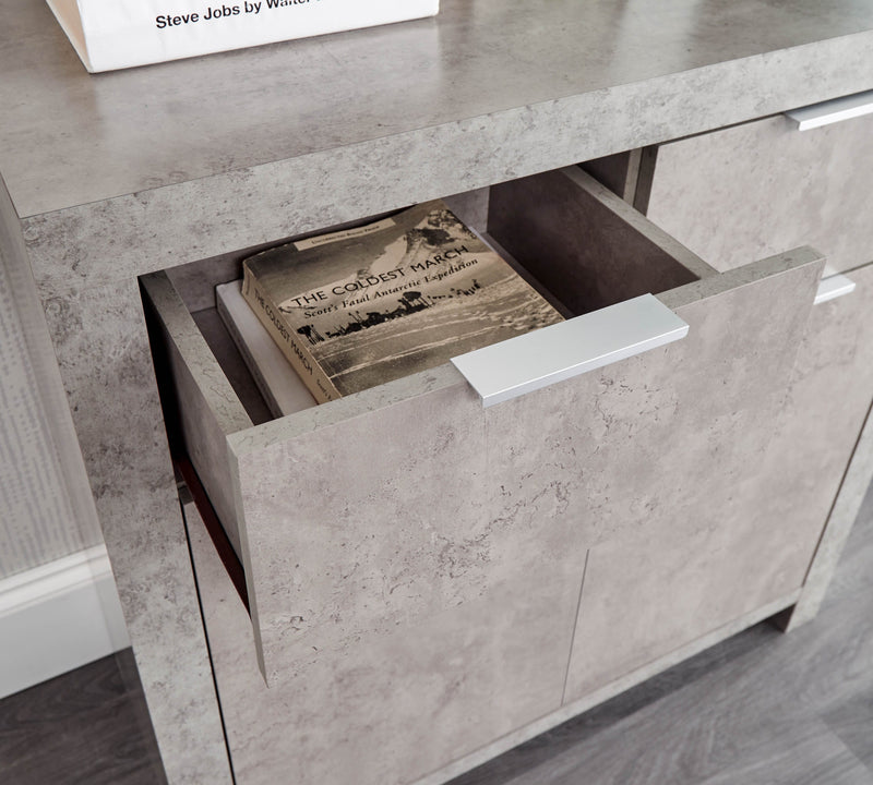 Bloc Compact Sideboard Concrete - GFW