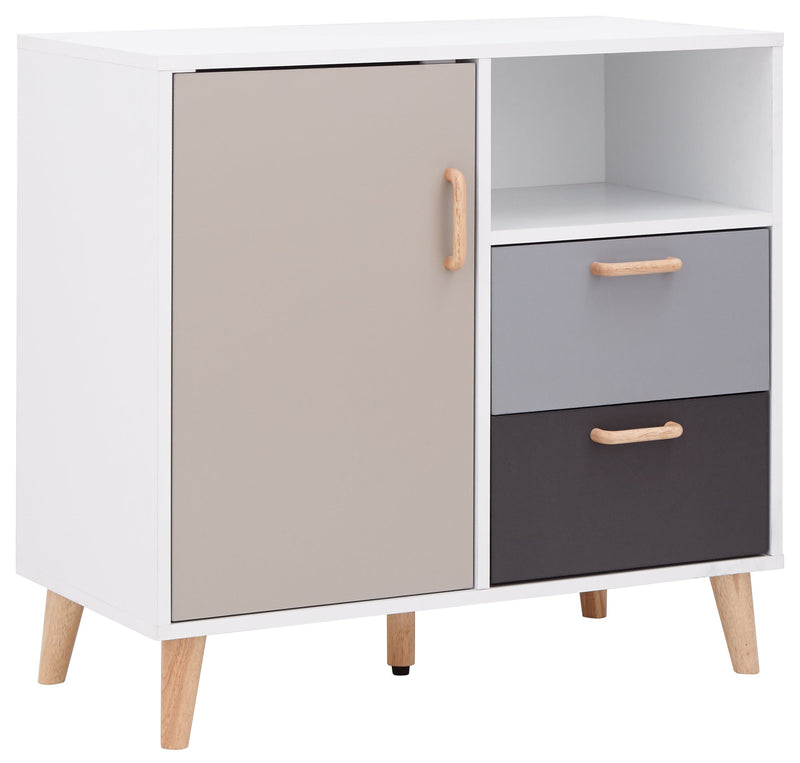 Delta Compact Sideboard White/Grey Multi