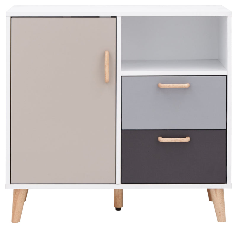 Delta Compact Sideboard White/Grey Multi