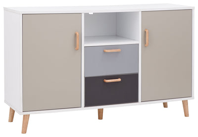 Delta Large Sideboard White/Grey Multi