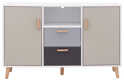 Delta Large Sideboard White/Grey Multi