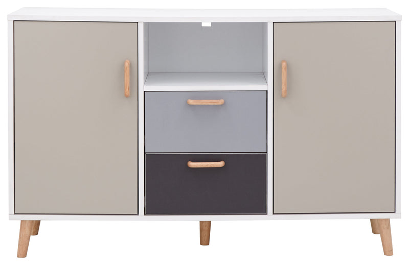 Delta Large Sideboard White/Grey Multi