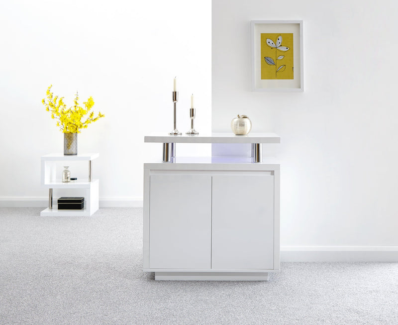 Polar High Gloss Led Sideboard White