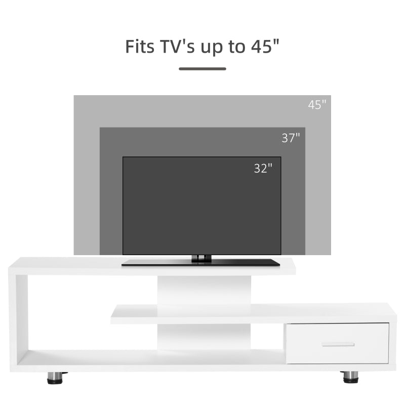 High Gloss TV Unit For TVs Up To 45 , White