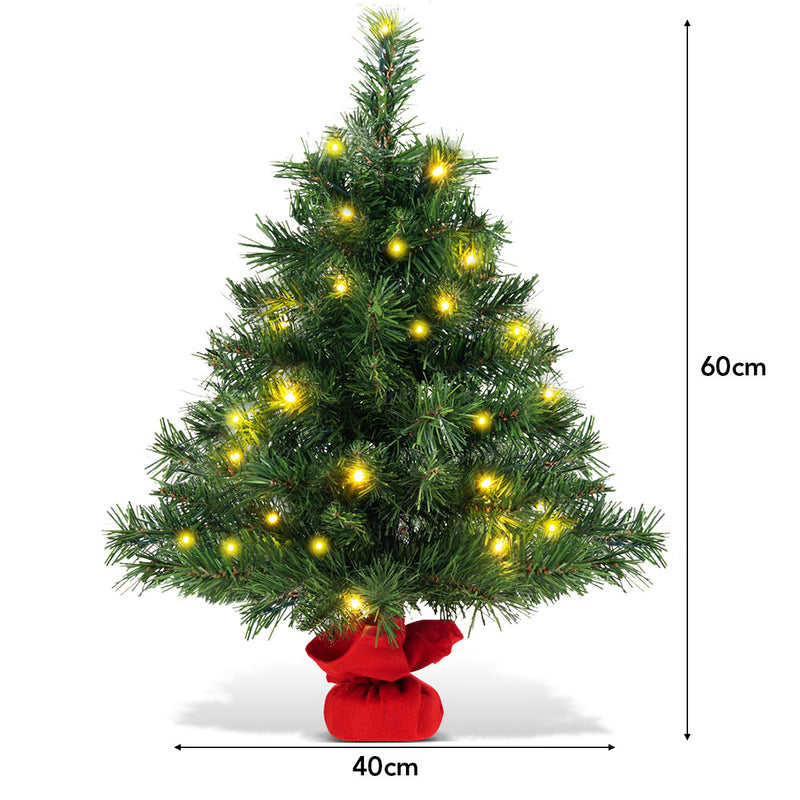 2ft Artificial Table Top Christmas Tree with LED Lights