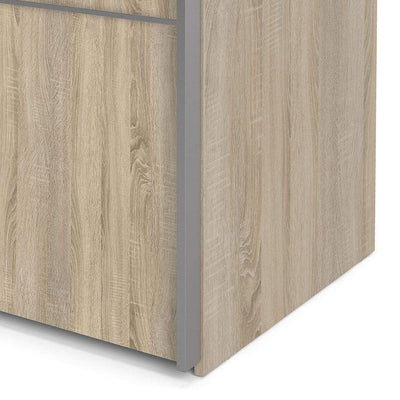 Verona Sliding Wardrobe 180cm in Oak with Oak Doors with 2 Shelves