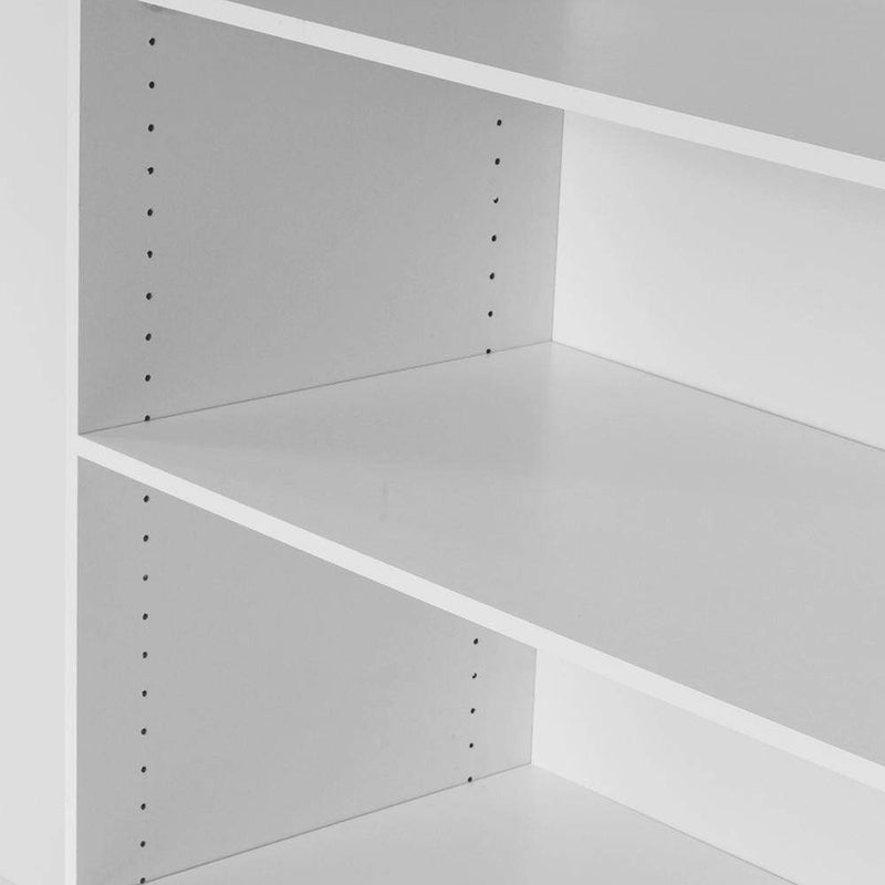 Verona Sliding Wardrobe 180cm in White with White and Mirror Doors with 5 Shelves