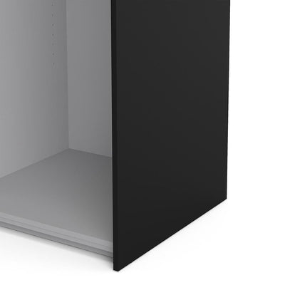 Verona - Verona Sliding Wardrobe 120cm in Black Matt with Black Matt Doors with 2 Shelves