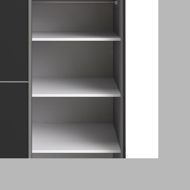 Verona - Verona Sliding Wardrobe 120cm in Black Matt with Black Matt Doors with 5 Shelves