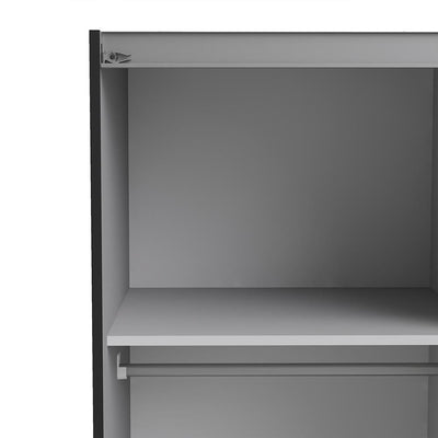 Verona - Verona Sliding Wardrobe 120cm in Black Matt with Black Matt Doors with 5 Shelves