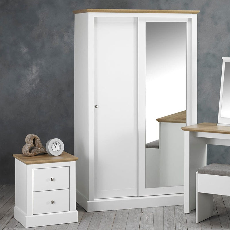 Devon 2 Door Sliding Wardrobe White