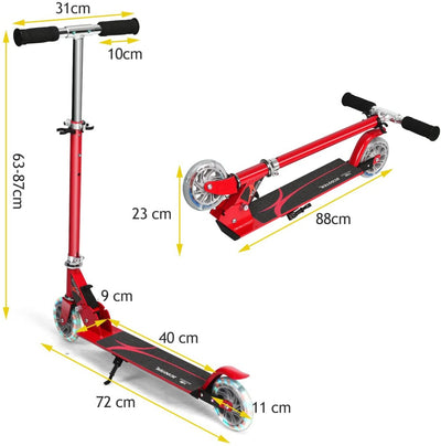 Kids Aluminum Folding Stunt Scooter with LED Wheels