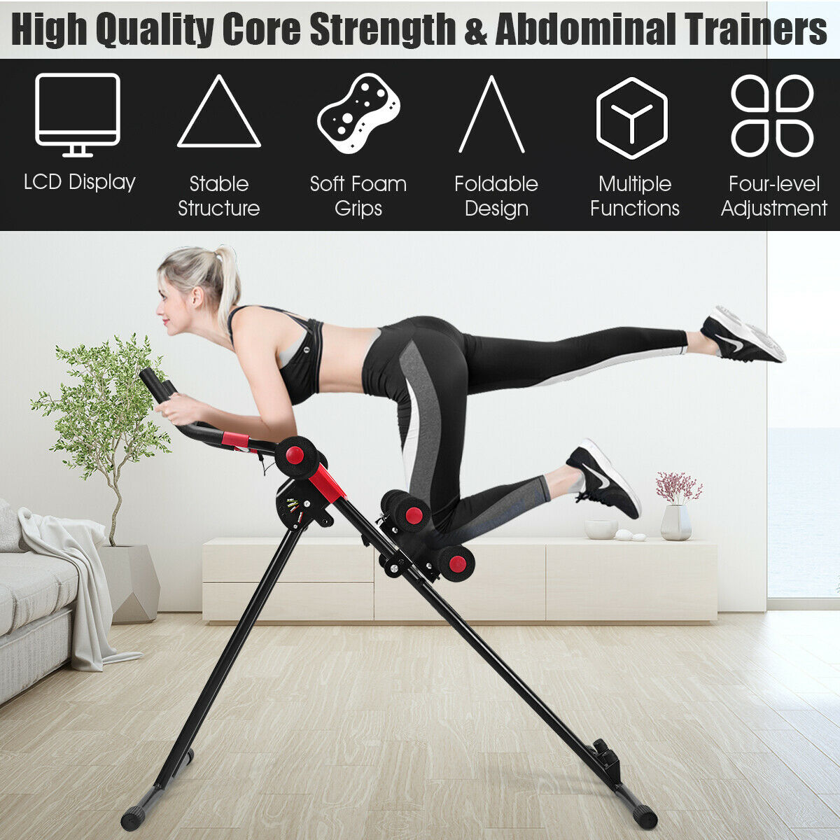 Ab Workout Machine with LCD Display Abdominal Fitness