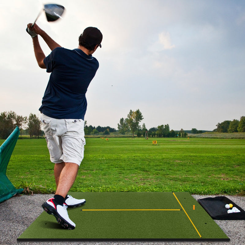 Alfombrilla de golf para golpear Incluye 2 tees de goma y 2 palos de alineación (talla L)