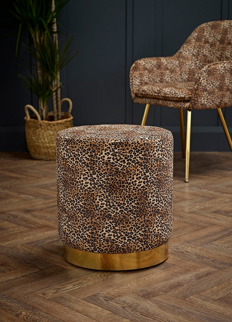 Lara Pouffe Leopard Print (Pack of 1)