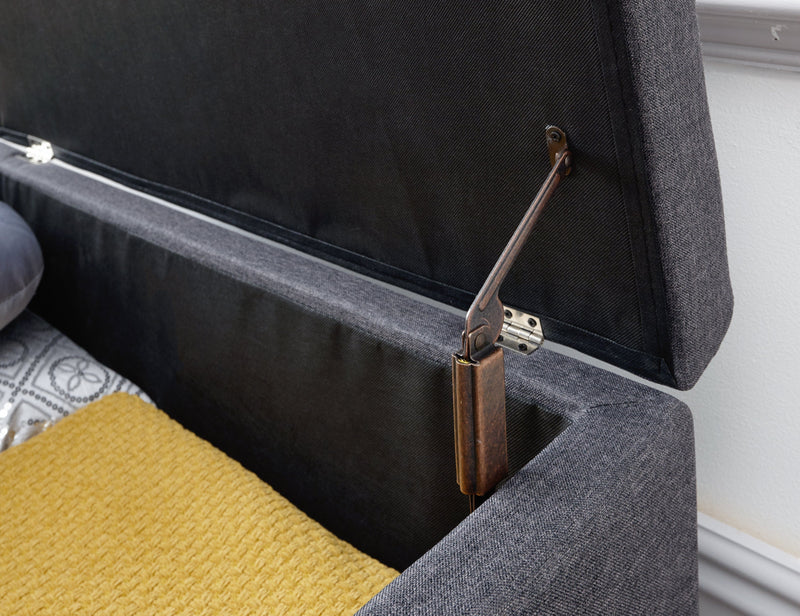 Minstrel Storage Ottoman Large Charcoal