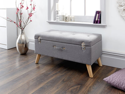 Minstrel Storage Ottoman Large Grey