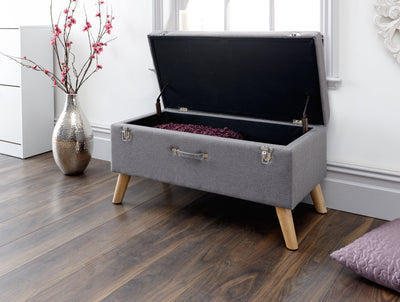 Minstrel Storage Ottoman Large Grey