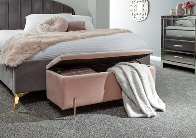 Mystica Ottoman Storage Bench Blush Pink