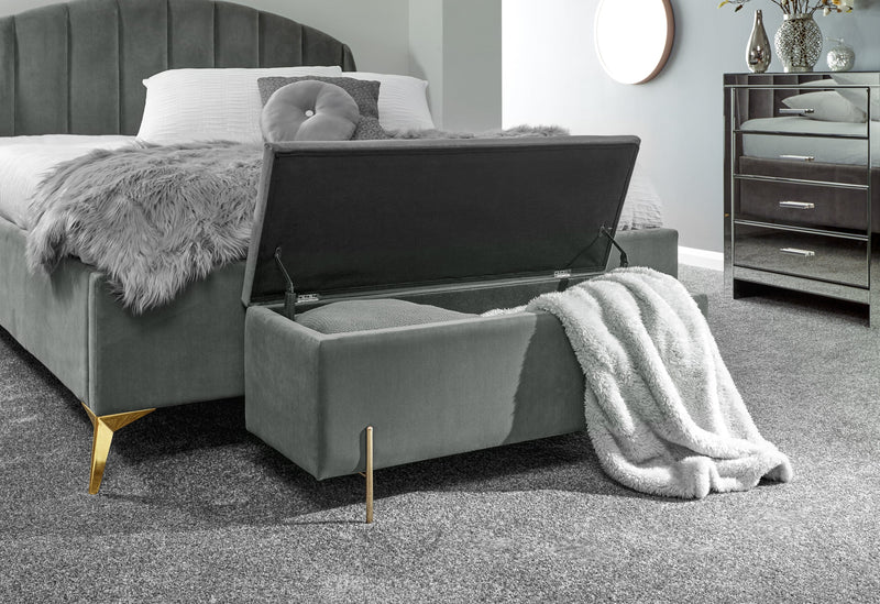 Mystica Ottoman Storage Bench Grey