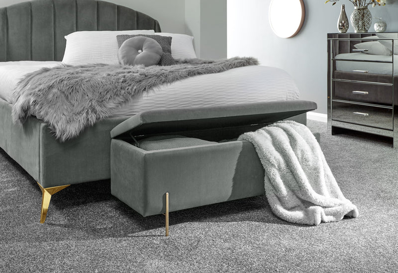 Mystica Ottoman Storage Bench Grey