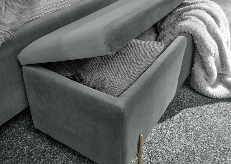 Mystica Ottoman Storage Bench Grey