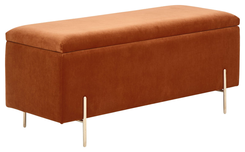 Mystica Ottoman Storage Bench Russet