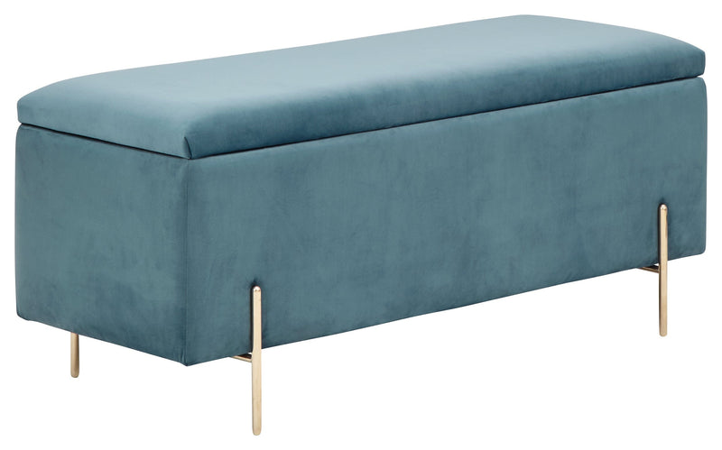 Mystica Ottoman Storage Bench Teal