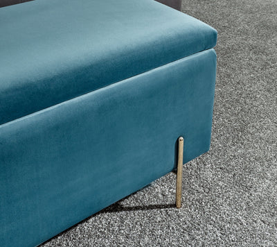 Mystica Ottoman Storage Bench Teal