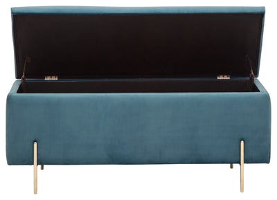 Mystica Ottoman Storage Bench Teal