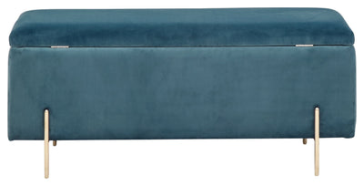 Mystica Ottoman Storage Bench Teal