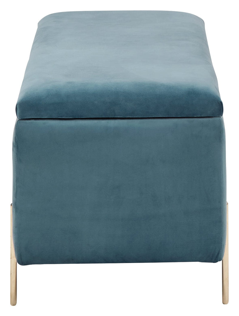 Mystica Ottoman Storage Bench Teal