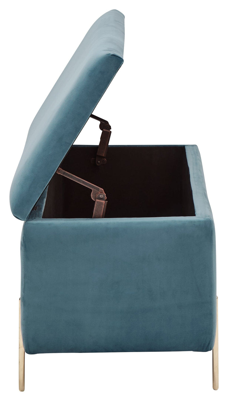 Mystica Ottoman Storage Bench Teal