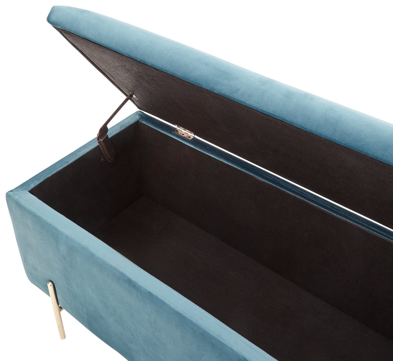 Mystica Ottoman Storage Bench Teal