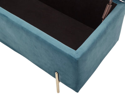 Mystica Ottoman Storage Bench Teal