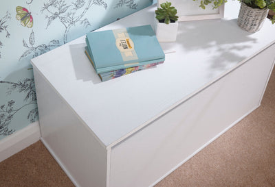 Panama Ottoman Storage Box White