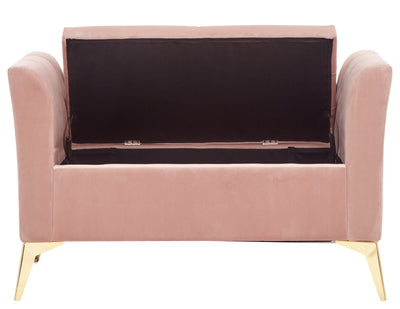 Pettine Ottoman Storage Bench Blush Pink