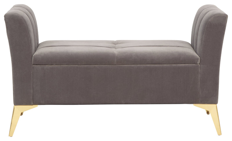 Pettine Ottoman Storage Bench Grey