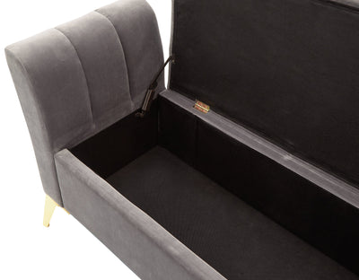 Pettine Ottoman Storage Bench Grey