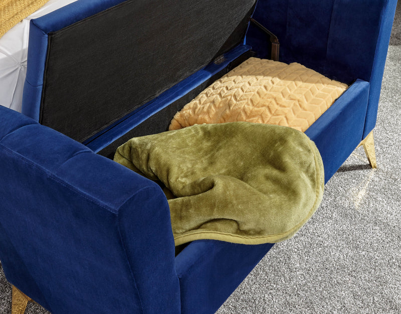 Pettine Ottoman Storage Bench Royal Blue