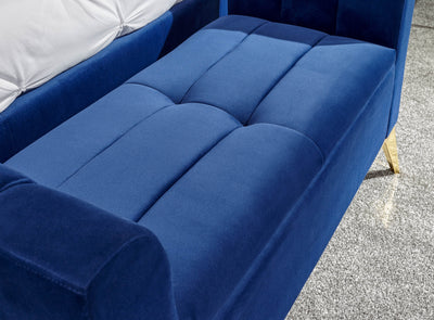 Pettine Ottoman Storage Bench Royal Blue