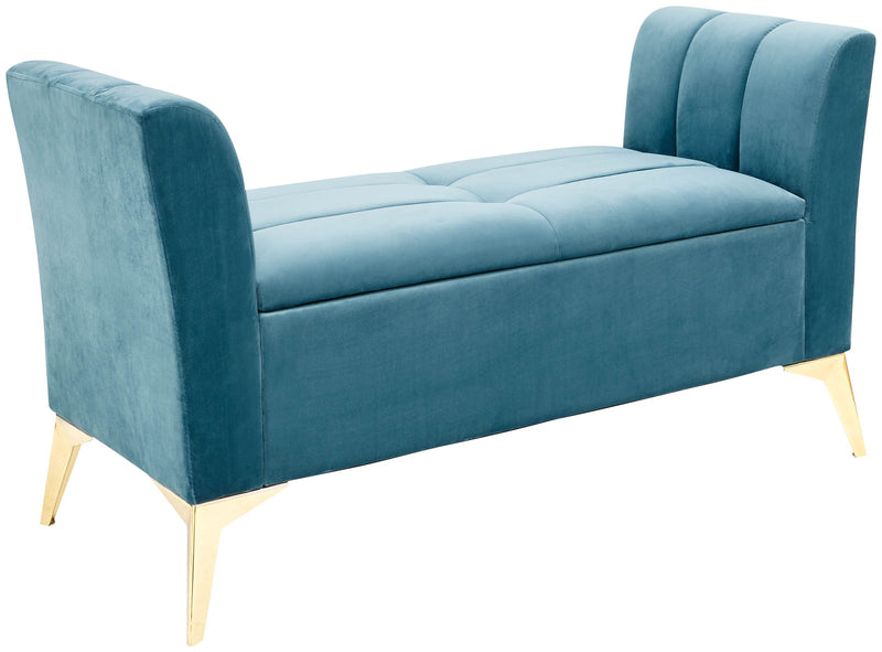 Pettine Ottoman Storage Bench Teal