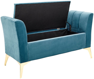 Pettine Ottoman Storage Bench Teal