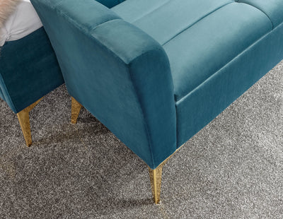 Pettine Ottoman Storage Bench Teal