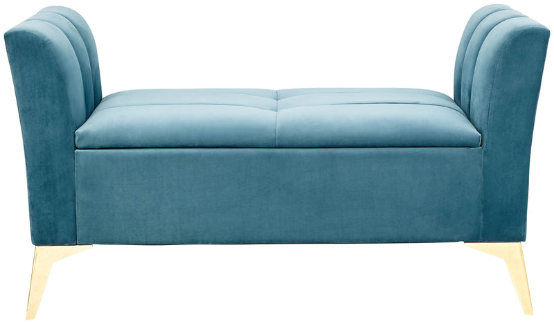 Pettine Ottoman Storage Bench Teal