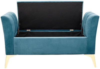 Pettine Ottoman Storage Bench Teal