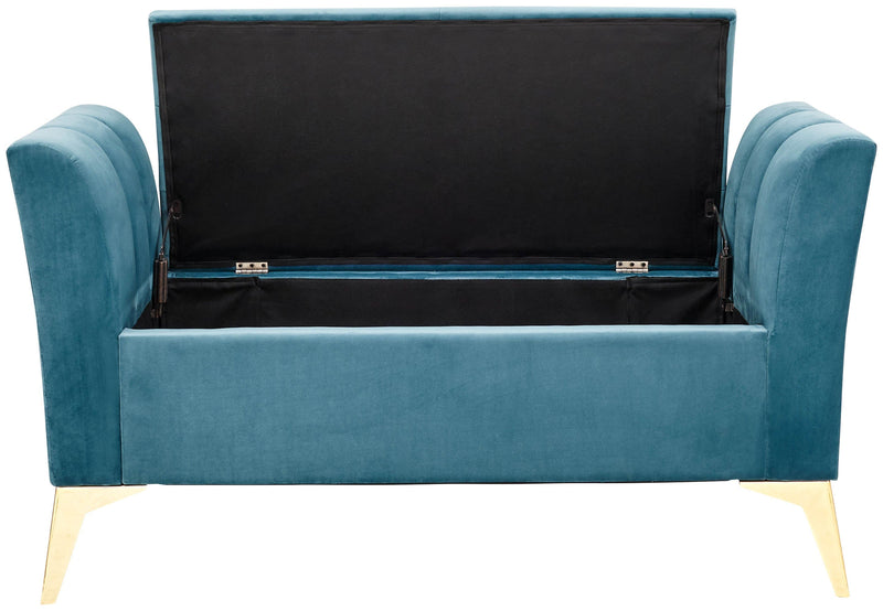 Pettine Ottoman Storage Bench Teal