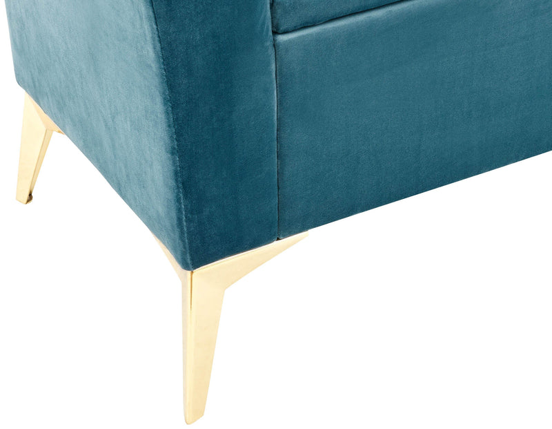 Pettine Ottoman Storage Bench Teal