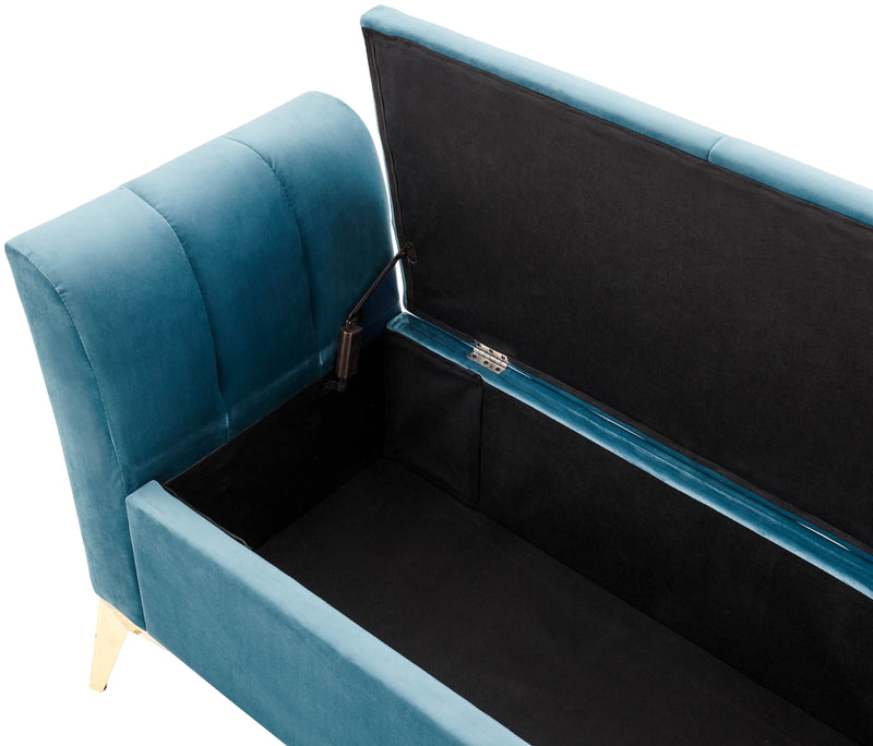 Pettine Ottoman Storage Bench Teal